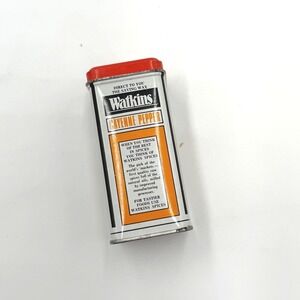 Vintage Watkins Cayenne Pepper Spice Tin Red Lid 1950s–70s Metal Can Advertising